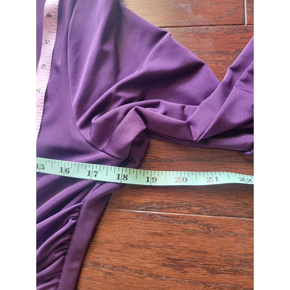 NWT Lulus Womens XL Maxi Dress Faux Wrap V Neck Long Sleeve Purple - Picture 5 of 10